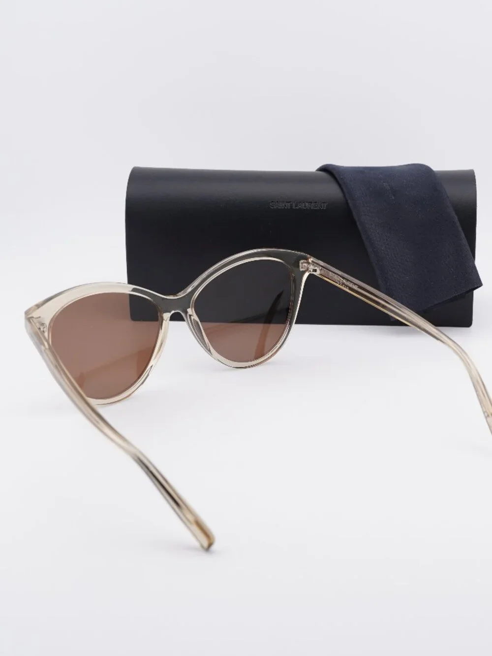 Saint Laurent SL456 004 Cat Eye Sunglasses - Yellow / Brown